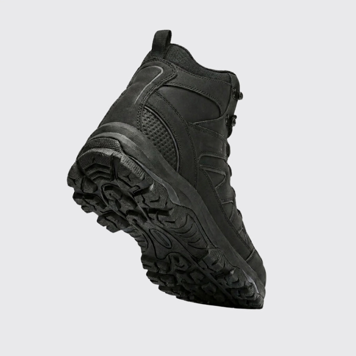 Bota Masculina Coturno Preta Couro Cano Médio - vista posterior