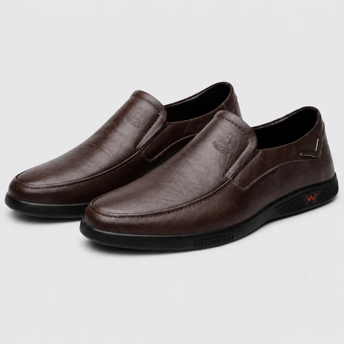Sapato Masculino Social Marrom Couro - vista frontal