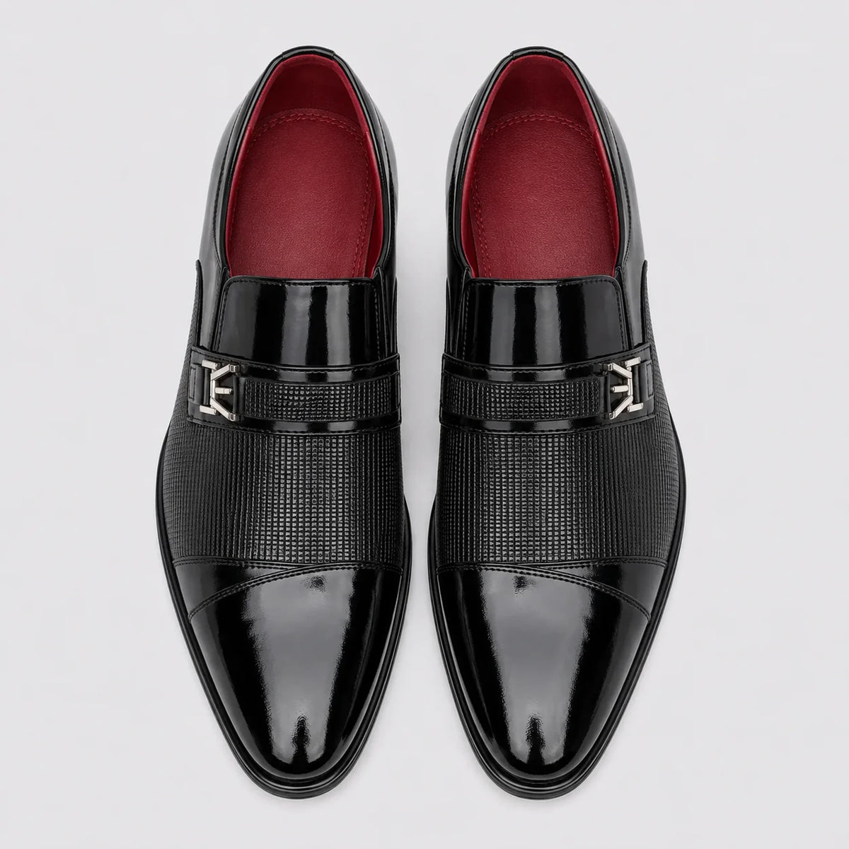 Sapato Masculino Social Preto Verniz - par em vista superior