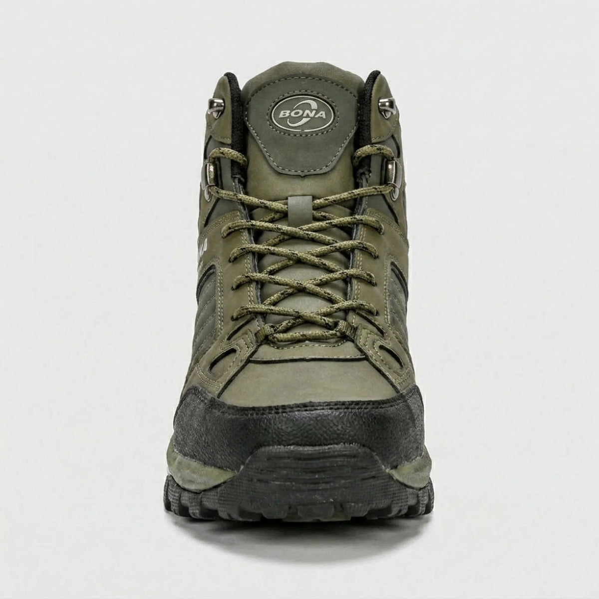 Bota Masculina Coturno Verde Militar Couro Cano Médio - vista lateral