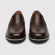 Mocassim Masculino Loafer Couro Marrom - par em vista frontal