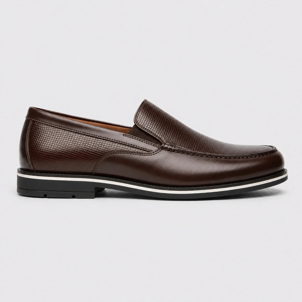 Mocassim Masculino Loafer Couro Marrom - vista lateral