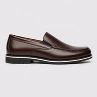 Mocassim Masculino Loafer Couro Marrom - vista lateral