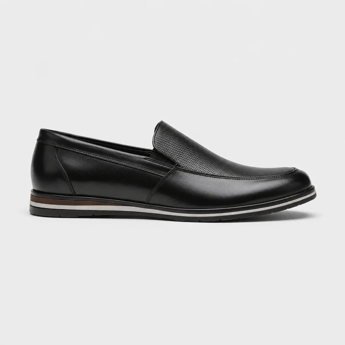 Mocassim Masculino Loafer Couro Preto - vista lateral