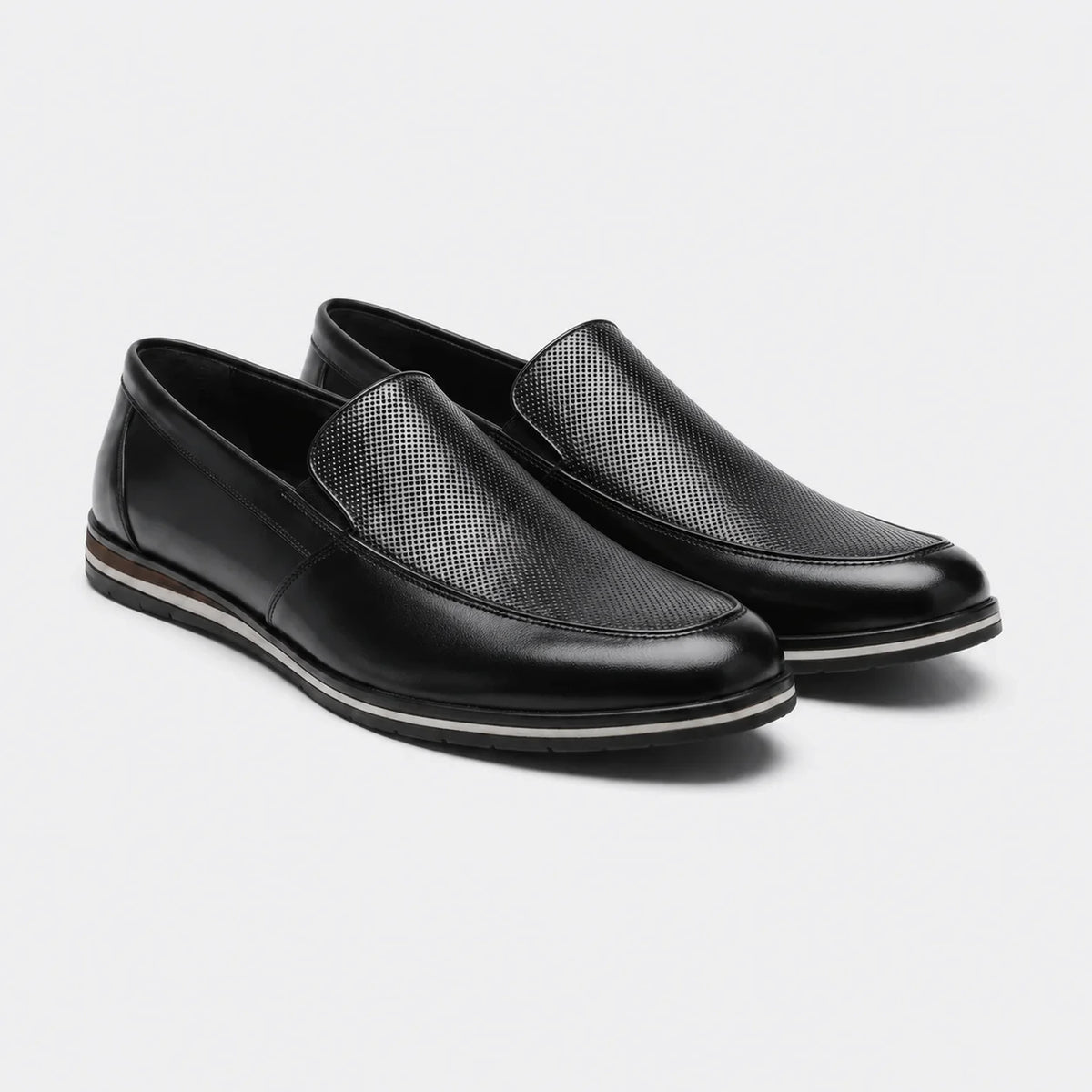 Mocassim Masculino Loafer Couro Preto - vista frontal