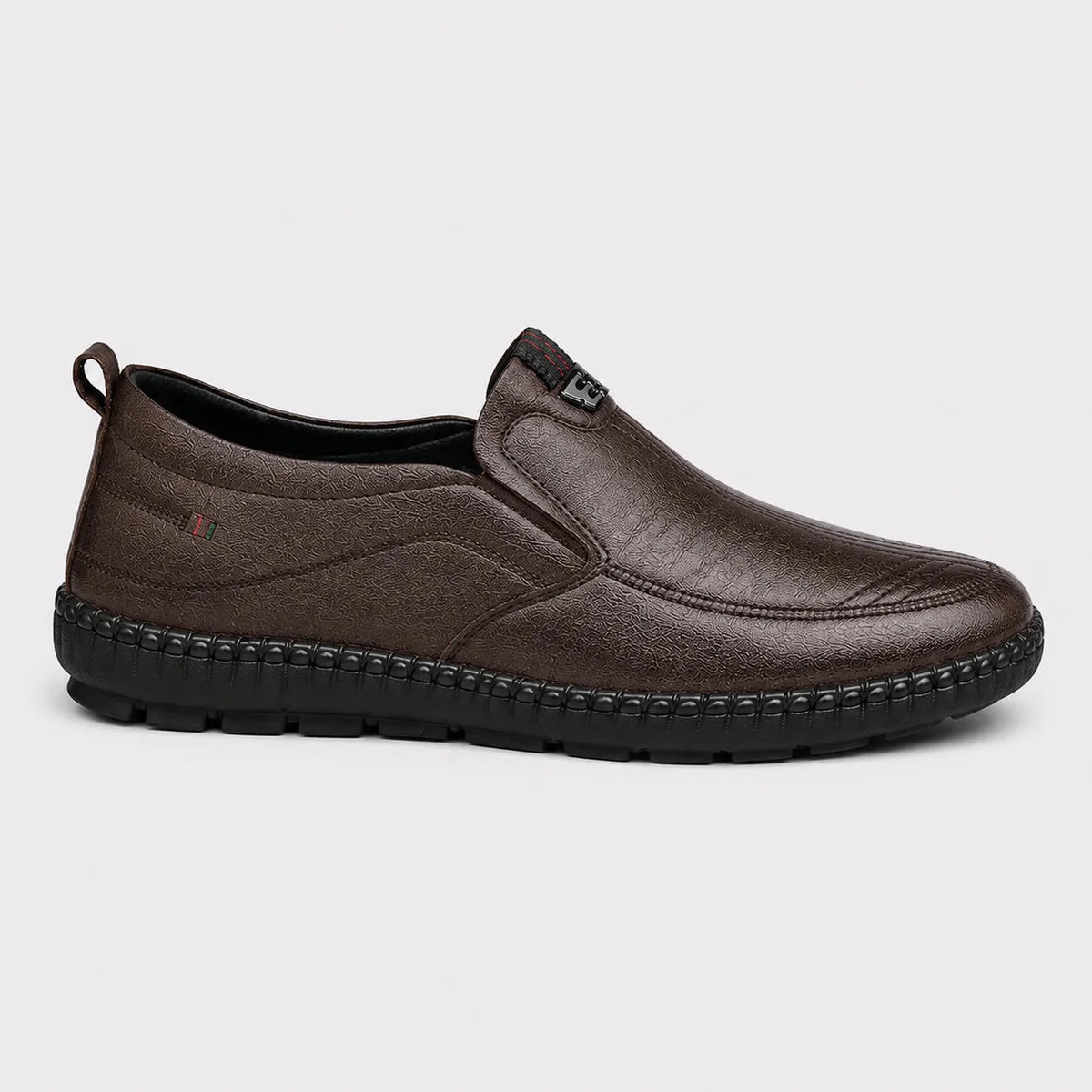 Mocassim Masculino Marrom Granulado - vista superior