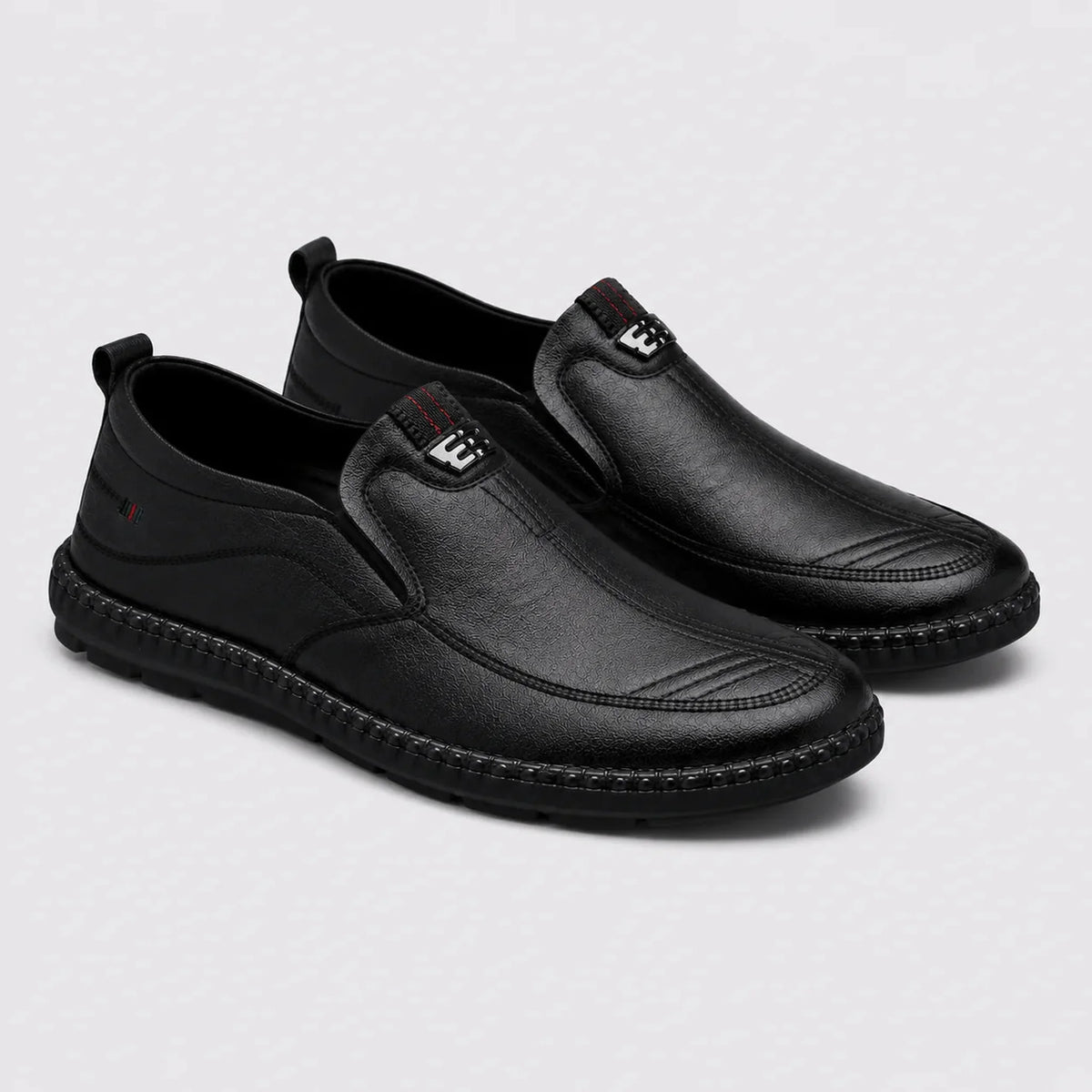 Mocassim Masculino Preto Granulado - vista superior