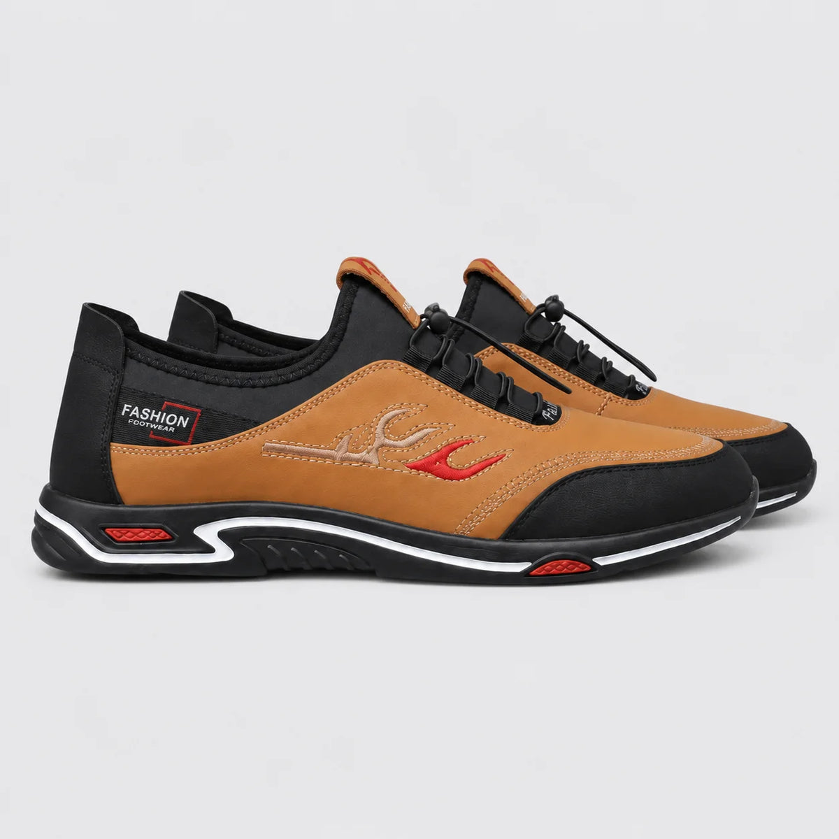 Sapato Masculino Casual Amarelo Couro - vista lateral