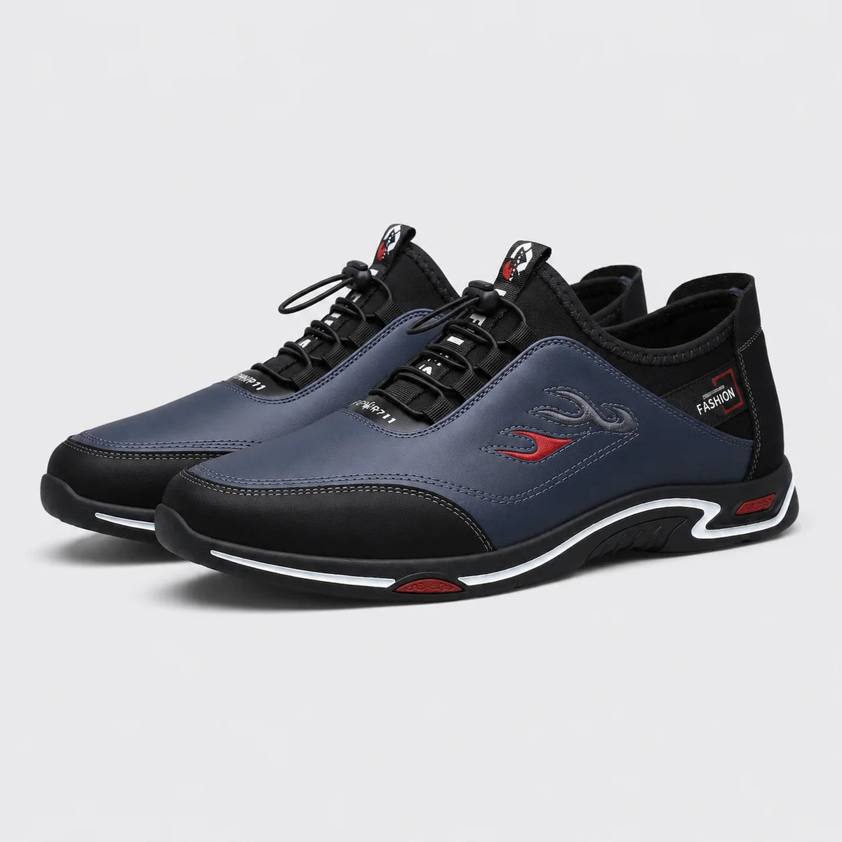 Sapato Masculino Casual Azul Couro - vista lateral