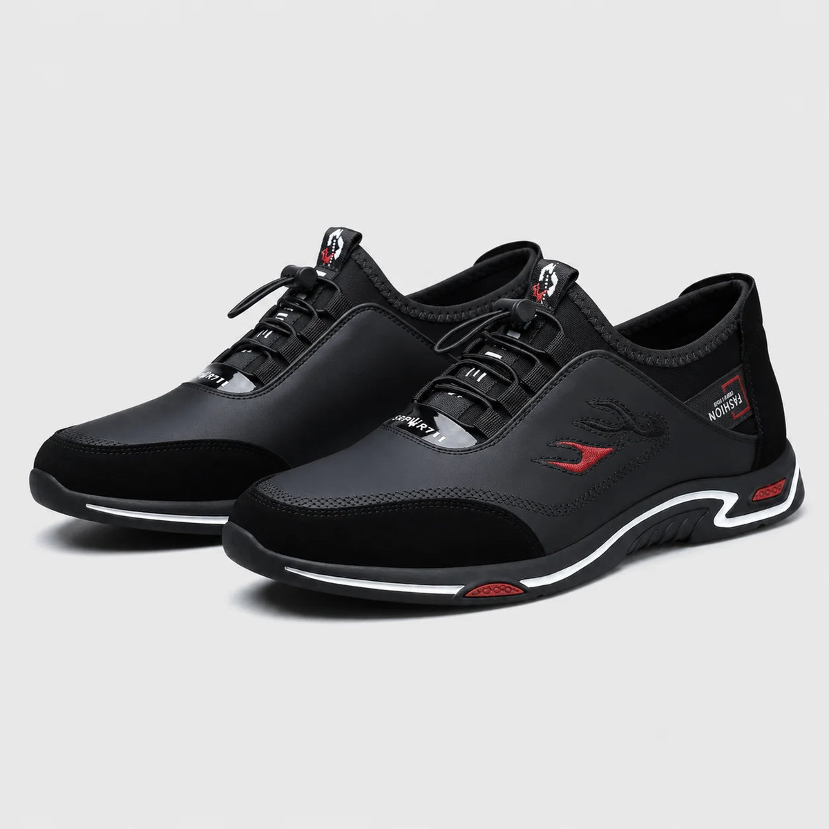 Sapato Masculino Casual Preto Couro - vista lateral