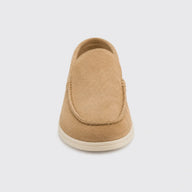 Sapato Masculino Mocassim Bege Couro - vista superior e palmilha macia