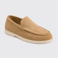 Sapato Masculino Mocassim Bege Couro - flexibilidade e conforto premium