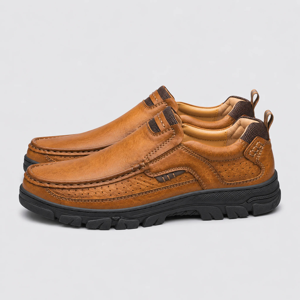Sapato Mocassim Masculino Marrom Claro - vista posterior