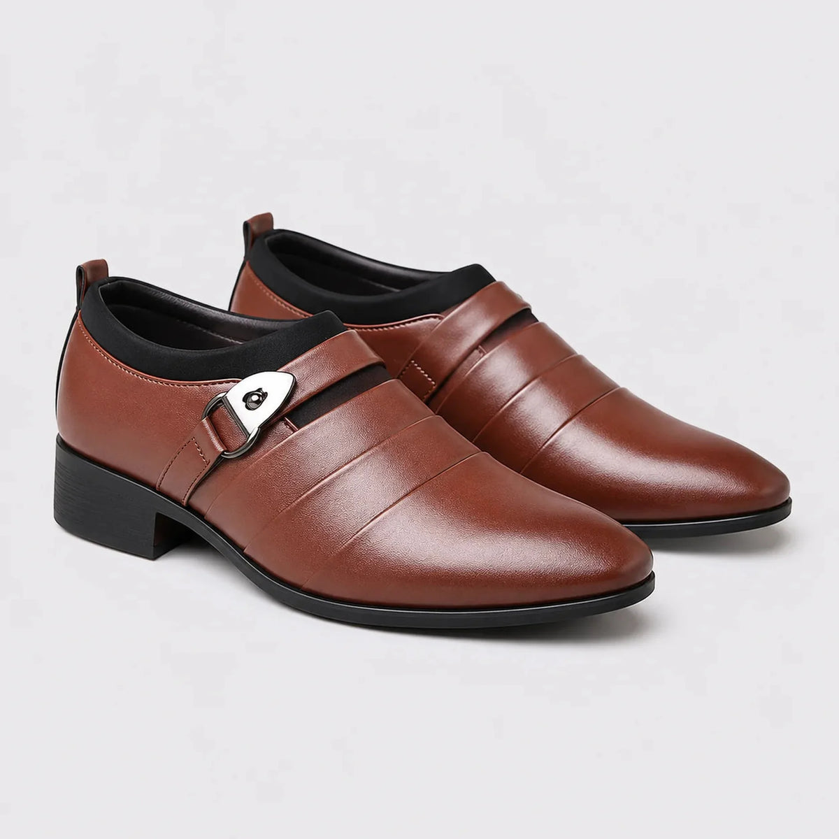 Sapato Social Masculino Marrom Classic - vista lateral